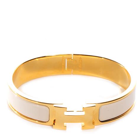 hermes h bracelet white|hermes enamel cuff bracelet.